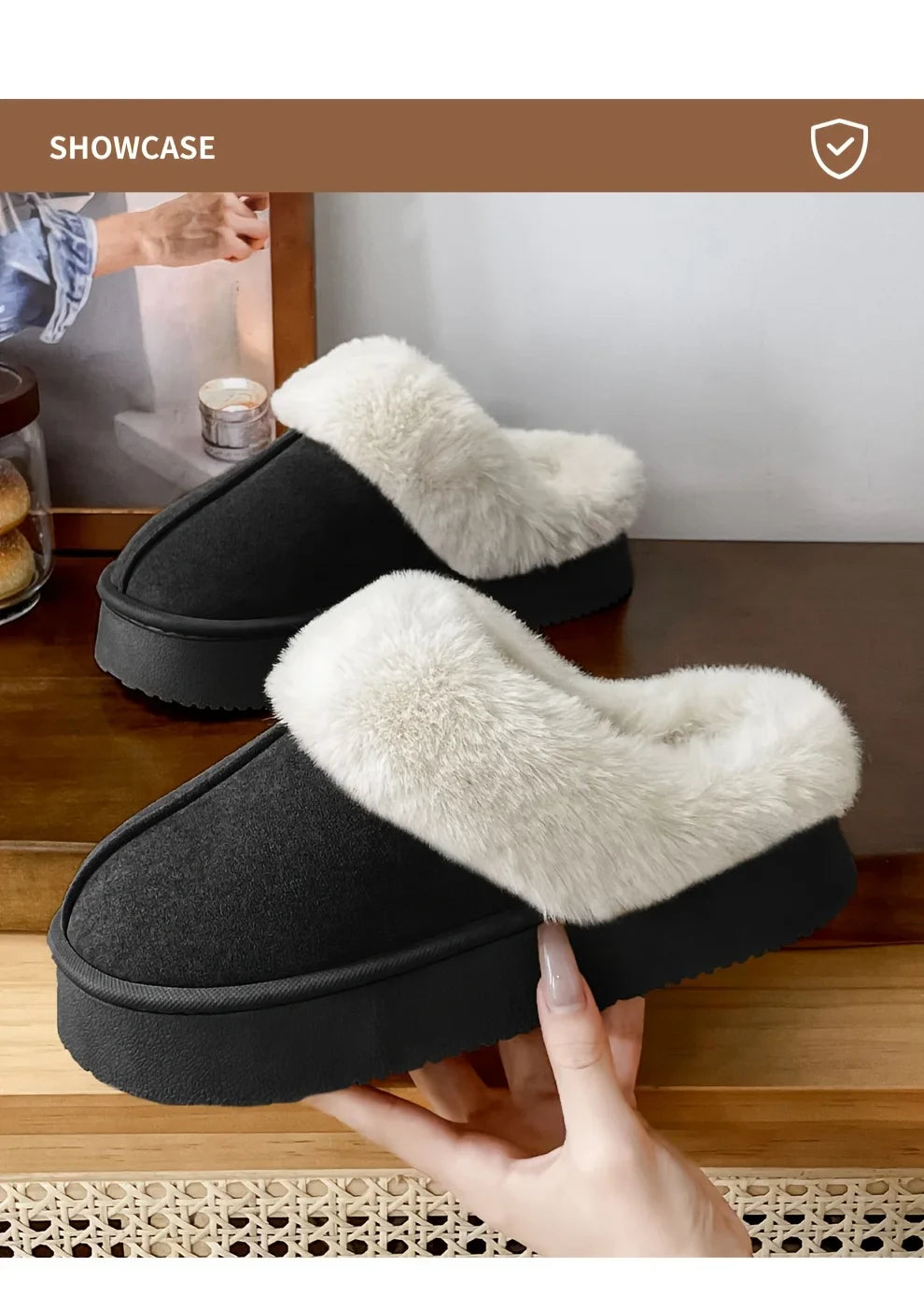 Zapatillas de ante con forro de oveja