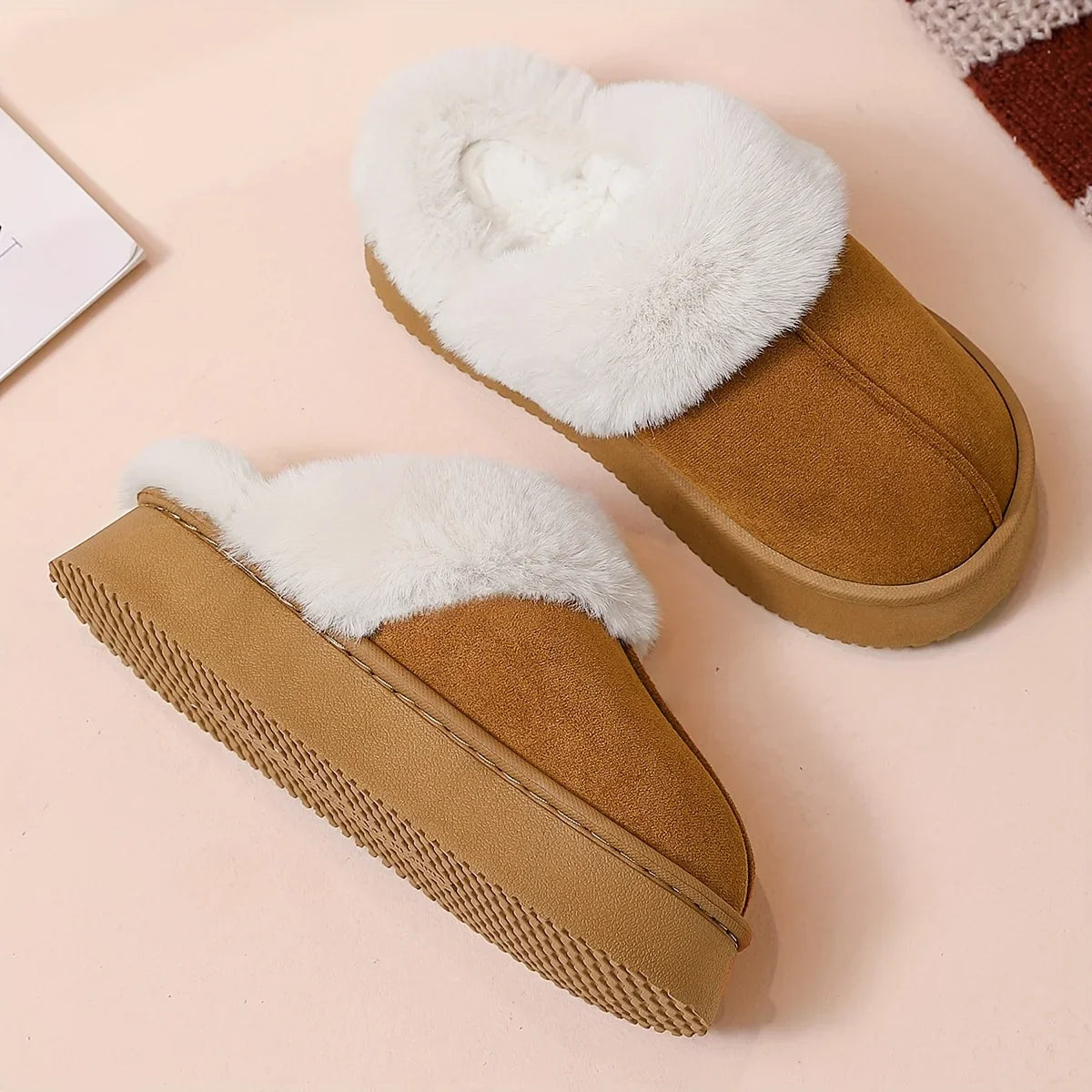 Zapatillas de ante con forro de oveja