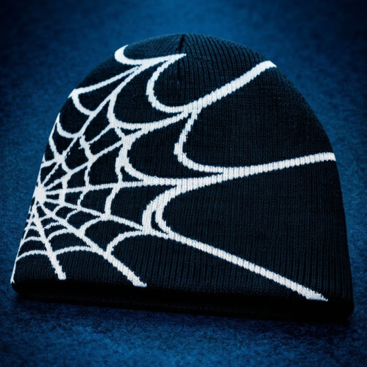 Gorro de punto unisex con diseño de telaraña